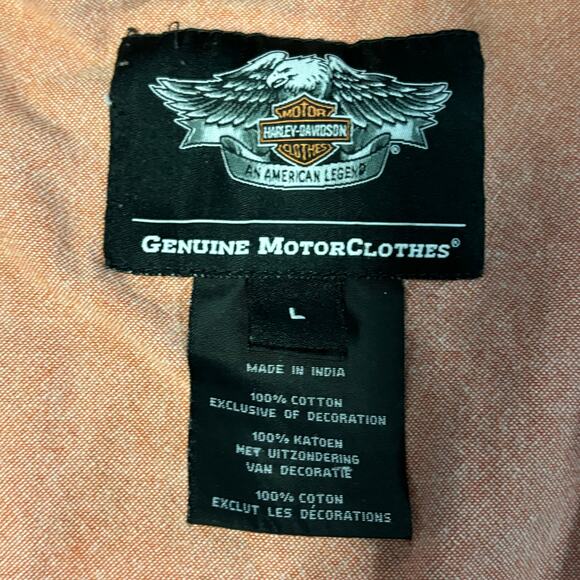 Harley Davidson Mens Long Sleeve Shirt Large Button Up Plaid Pocket Motorcycle - Picture 3 of 9